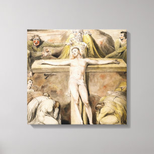 Lienzo Cristo clavó a la cruz - por Guillermo Blake