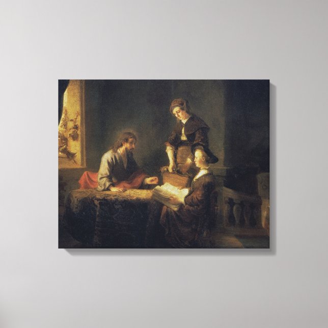 Lienzo Cristo en la Casa de Martha y María (Anverso)
