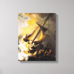 Lienzo Cristo en la tormenta en el mar de Galilea