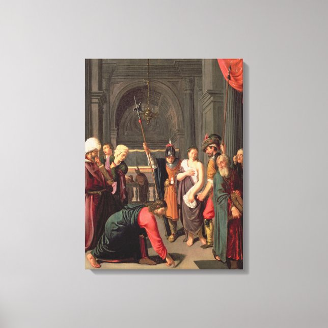 Lienzo Cristo y la mujer en el adulterio (Anverso)