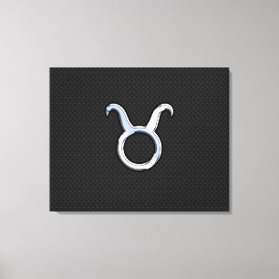 Lienzo Cromo de plata como Rótulo del zodiaco del tauro