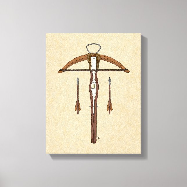 Lienzo Crossbow medieval con pernos (Anverso)