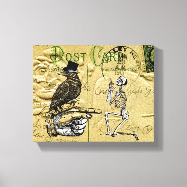Lienzo Crow y skeleton (Anverso)