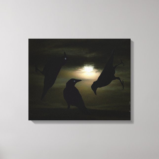Lienzo "Crows by Moonlight" de DJONeill (Anverso)