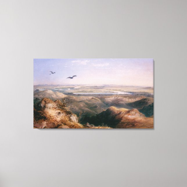 Lienzo Cruce de Yellowstone y Missouri por Bodmer (Anverso)