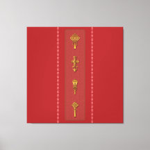 Cruces ortodoxas etíopes - Oro sobre rojo