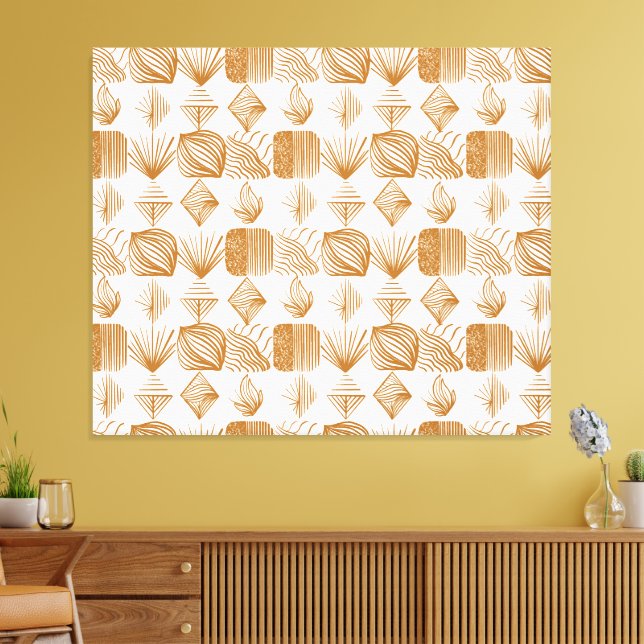 Lienzo Crudo trapo tribal caribeño: oro, blanco (Insitu (Sala de estar))