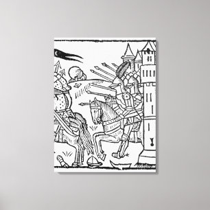 Lienzo Crusading los caballeros montan hacia fuera para