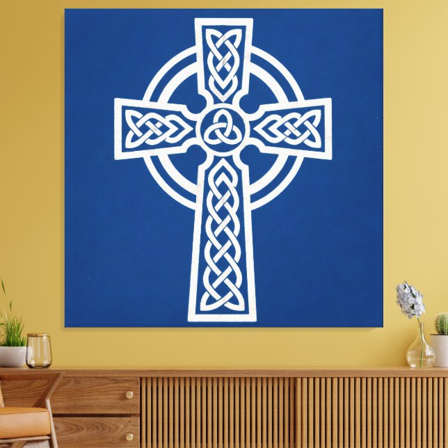 Lienzo Cruz celta azul (Insitu (Sala de estar))
