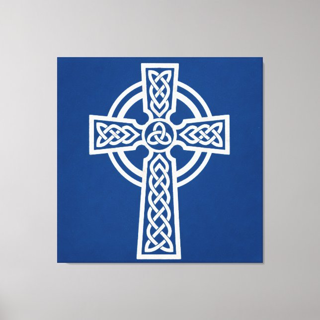 Lienzo Cruz celta azul (Anverso)