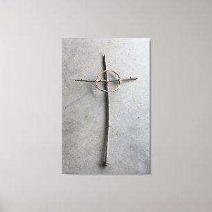 Lienzo Cruz Celta Contemporánea de Palos y Vides