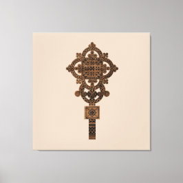 Lienzo Cruz de mano de madera