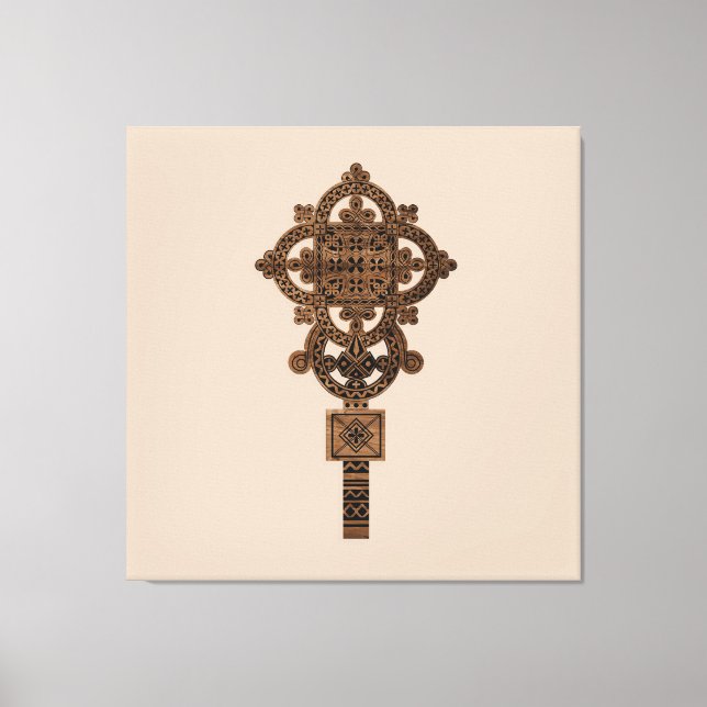 Lienzo Cruz de mano de madera (Anverso)