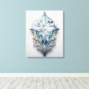 Lienzo Cruz decorativa geométrica azul