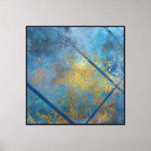 Lienzo Cruzamiento Dorado del Silencio Azul