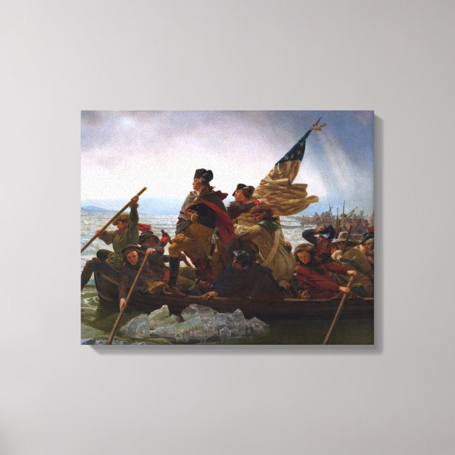 Lienzo Cruzando el Delaware 1776: General George Washingt (Anverso)