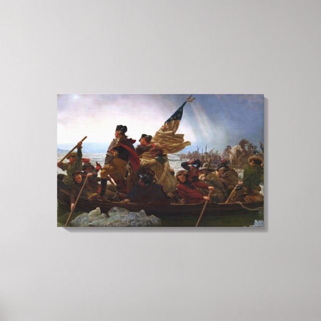 Lienzo Cruzando el río Delaware, George Washington (Anverso)