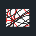 Lienzo Cruzó La Línea<br><div class="desc">Este diseño contemporáneo presenta líneas entrelazadas de color negro y rojo sobre un fondo blanco.</div>