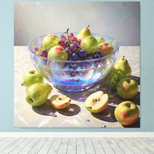 Lienzo *~*Crystal Bowl Still Life Fruit Art Gift SC6