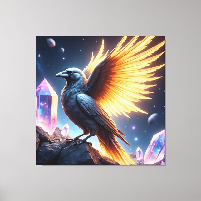 Lienzo Crystal Fire Raven (Anverso)