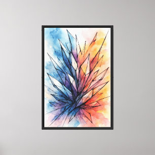 Lienzo Crystal Shards Abstract Watercolor