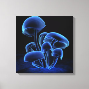 Lienzo Cuadrado azul de la fluorescencia