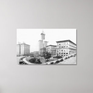 Lienzo Cuadrado del tribunal y torre de Smith en Seattle
