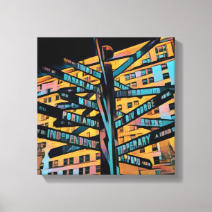 Lienzo Cuadrado pionero de Portland