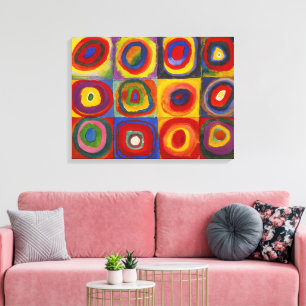 Lienzo Cuadrados con Círculos Concéntricos   Kandinsky  