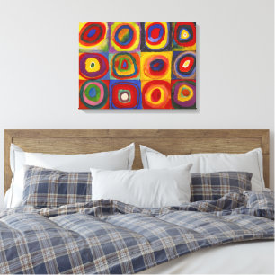 Lienzo Cuadrados con círculos concéntricos   Kandinsky