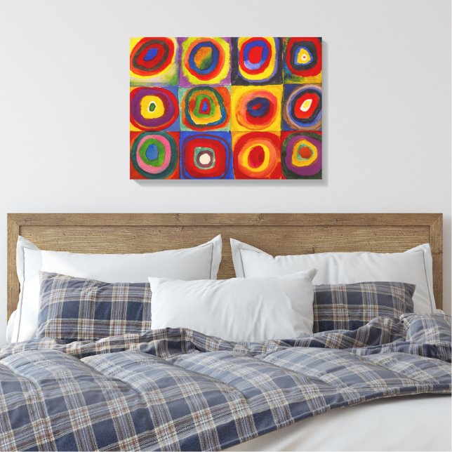 Lienzo Cuadrados con círculos concéntricos | Kandinsky | (Insitu(Dormitorio))