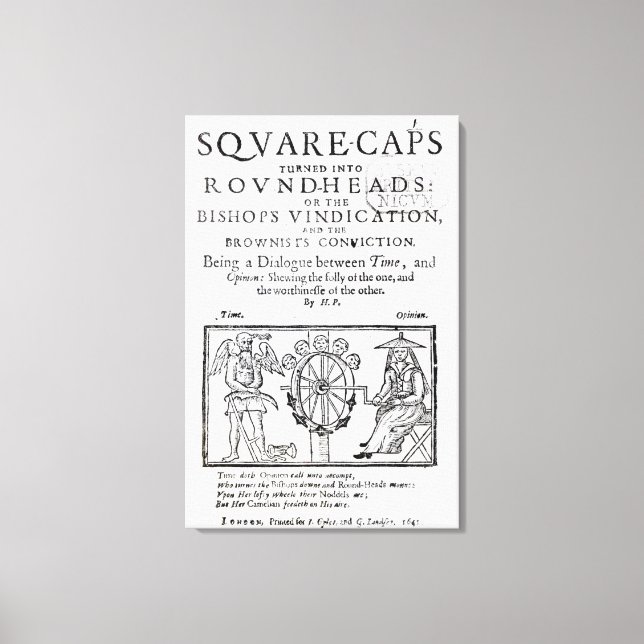 Lienzo Cuadrados convertidos en cabezas redondas, 1642 (Anverso)