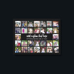 Lienzo Cuadrícula de 30 Collages de fotos - 2 cuadros de<br><div class="desc">Usa 30 fotos SQUARE para crear un collage de fotos personal. Este diseño moderno y limpio incluye 2 bloques de texto: 1 en un guión moderno y 1 en una fuente san serif para añadir un nombre o un nombre de familia. El color de fondo se puede cambiar en el...</div>