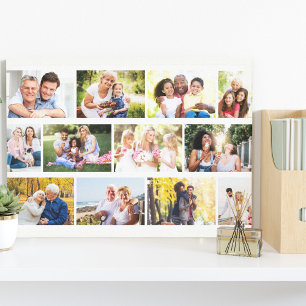 Lienzo Cuadrícula moderna de 12 fotos en blanco