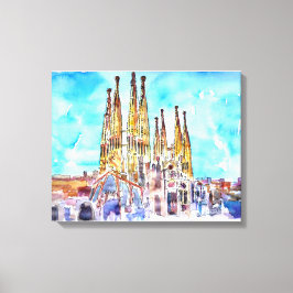 Lienzo Cuadros acuáticos de la Sagrada Familia Barcelona