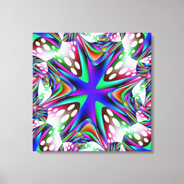 Lienzo Cuadros blancos azules envueltos (Anverso)