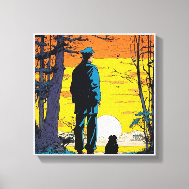 Lienzo Cuadros de pared de la puesta de sol impresionante (Anverso)