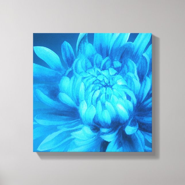 Lienzo Cuadros florales azules originales impresos de art (Anverso)