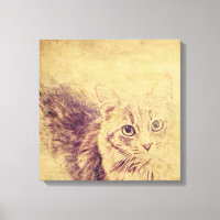 Cuadros gatos de amor boceto de lápiz grisáceo gat