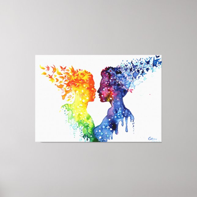 Lienzo cuando el amor te da mariposas (Anverso)