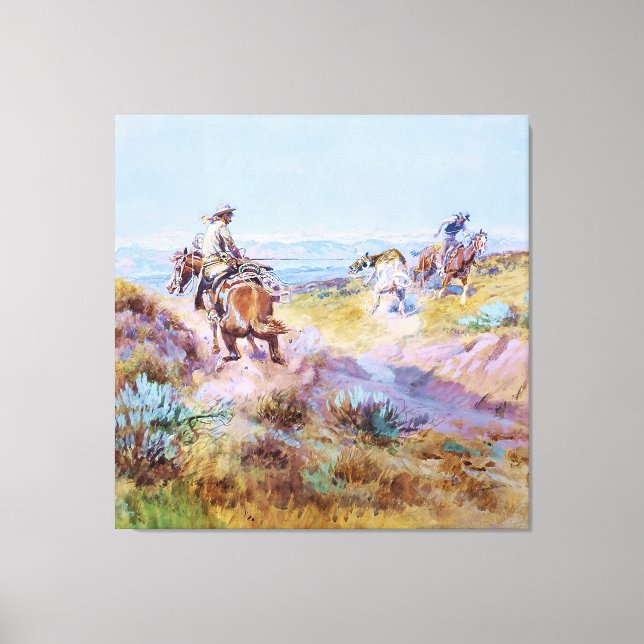 Lienzo "Cuando las vacas estaban salvajes" por Charles M  (Anverso)