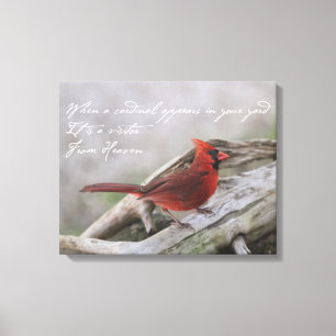 Lienzo Cuando un cardenal aparece en su yarda….