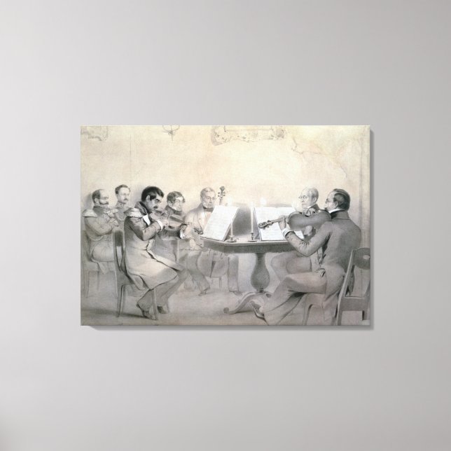 Lienzo Cuarteto del compositor conde A. F. Lvov, 1840 (Anverso)