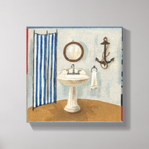Lienzo Cuarto de baño temático náutico