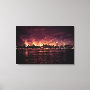 Lienzo Cuarto de los fuegos artificiales de julio detrás