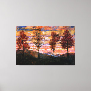 Lienzo Cuatro árboles por el Bello Artes grande de Egon