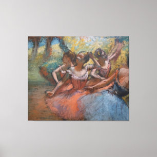 Lienzo Cuatro bailarinas de ballet en escena de Degas