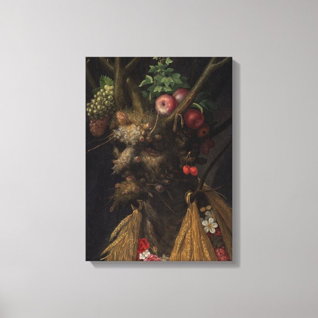 Lienzo Cuatro estaciones en la cabeza única, c.1590 2 (Anverso)