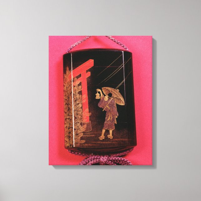 Lienzo Cuatro fundas en la entrada que representan a un h (Anverso)