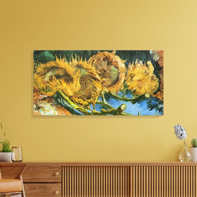 Lienzo Cuatro girasoles cortados por Vincent van Gogh (Insitu (Sala de estar))